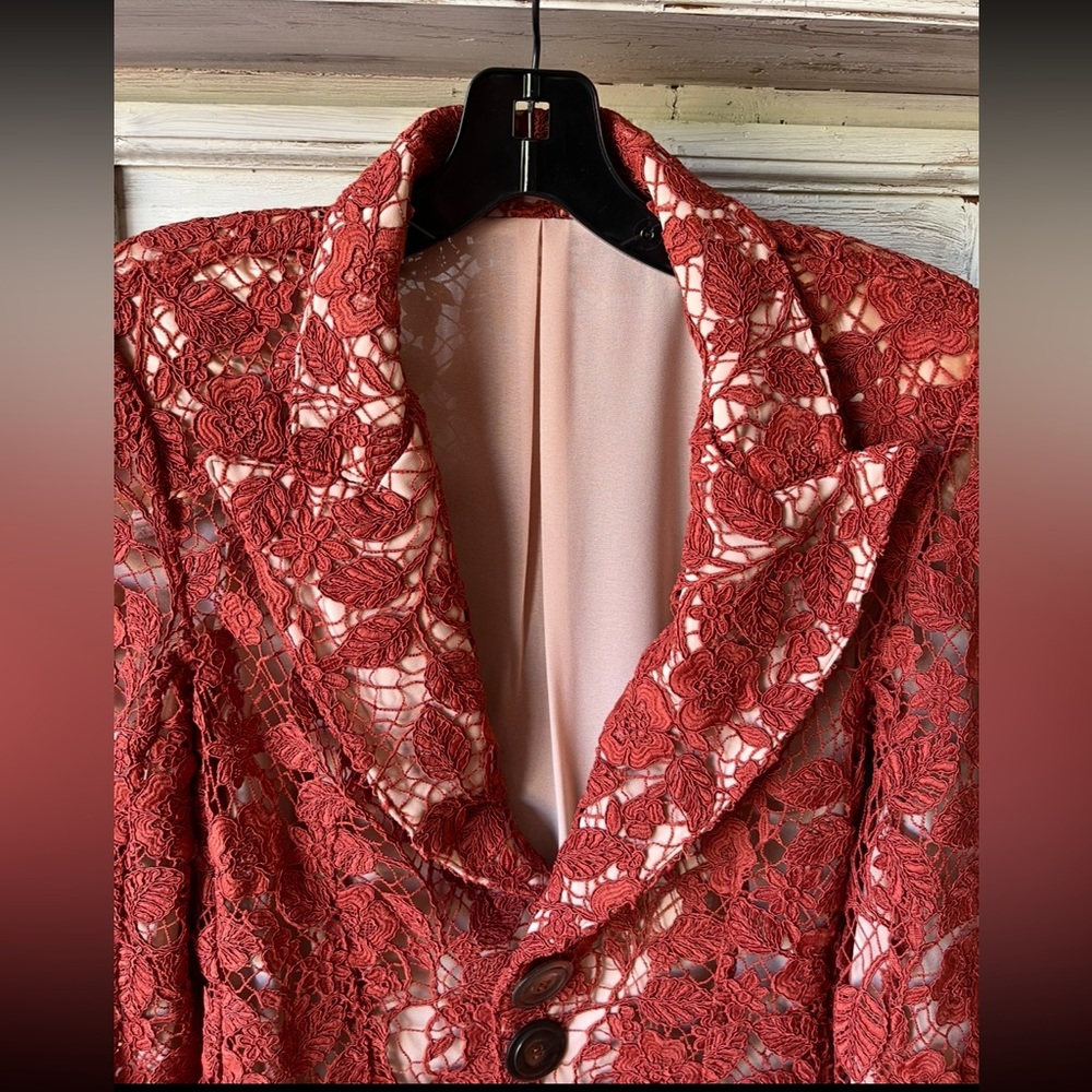 CULT GAIA Mackenzie Corded Sienna Lace Blazer Jacket Sz 4 Amended Buttons - Picture 2 of 11